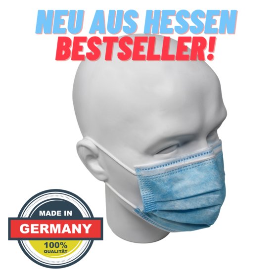 Stetecs OP Mundschutz Germany, Maske 3-lagig medizinischer Mundschutz EN 14683