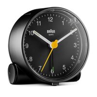 Braun BC01 - Quarzwecker - Rund - Schwarz - Weiß - 12 h - Analog - Akku