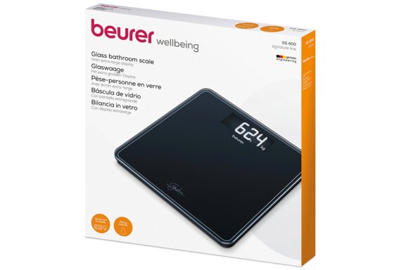 Beurer GS 400 black Signature Line Glas-/Personenwaage, mit großer Trittfläche a
