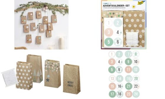 folia Adventskalender 24 Adventstütchen "NATURE" (57906013)