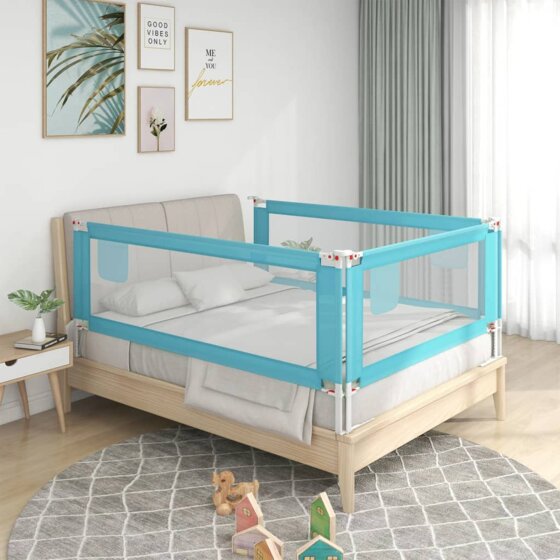 Kleinkind-Bettschutzgitter Blau 140x25 cm Stoff - 1