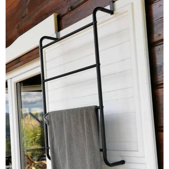 Bathroom Solutions Tür-Handtuchhalter Metall Schwarz - 1