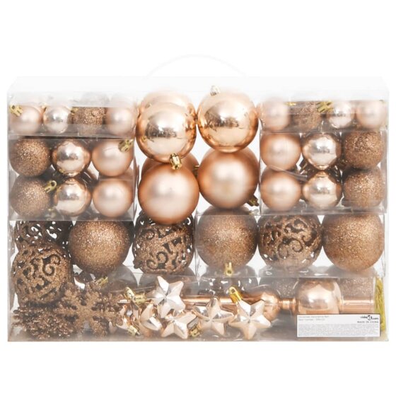 111-tlg. Weihnachtskugel-Set Rosegold Polystyrol - 3
