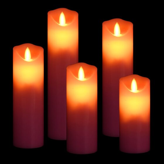 5-tlg. LED-Kerzen-Set Elektrisch mit Fernbedienung Warmweiß - 1