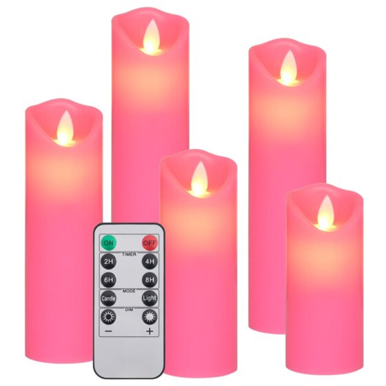 5-tlg. LED-Kerzen-Set Elektrisch mit Fernbedienung Warmweiß - 2