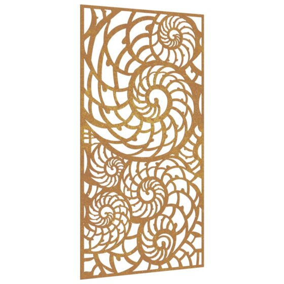 Garten-Wanddeko 105x55 cm Cortenstahl Muschel-Design - 2