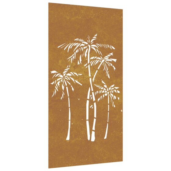 Garten-Wanddeko 105x55 cm Cortenstahl Palmen-Design - 2
