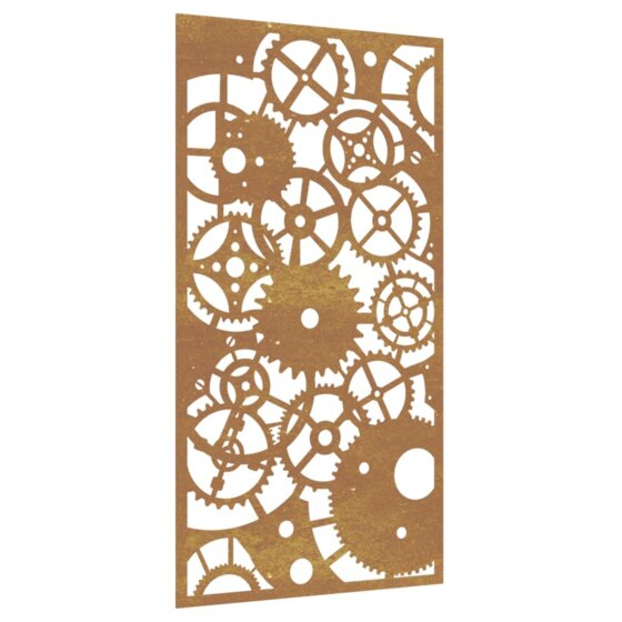 Garten-Wanddeko 105x55 cm Cortenstahl Zahnrad-Design - 2