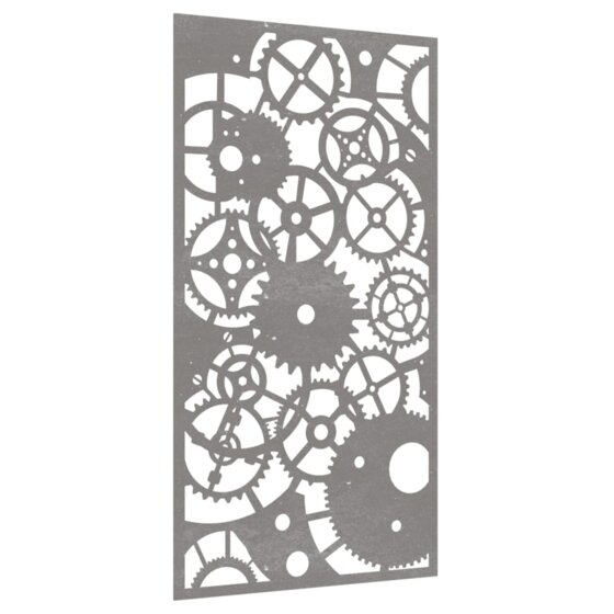 Garten-Wanddeko 105x55 cm Cortenstahl Zahnrad-Design - 3