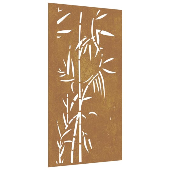 Garten-Wanddeko 105x55 cm Cortenstahl Bambus-Design - 2