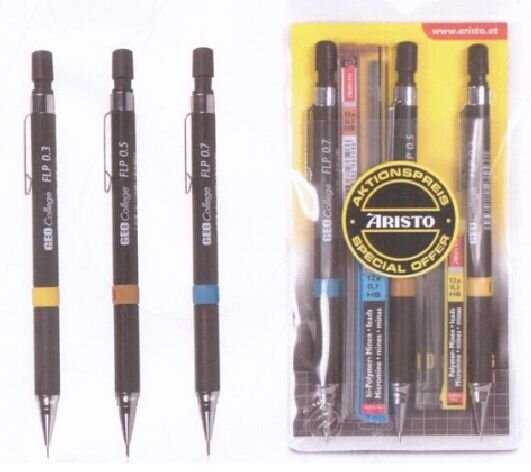 ARISTO Druckbleistift-Set 3 versch. Stärken+Ersatzminen - 1