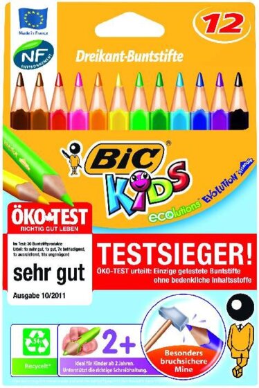BIC KIDS Dreikant-Buntstifte Evolution Triangle, 12er Etui (5103137) - 2