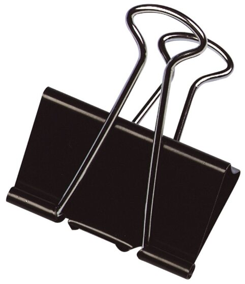 Foldback-Klammern - 51 mm, Klemmvolumen 28 mm, schwarz, 10
