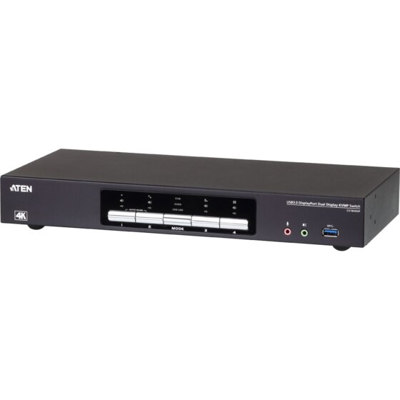 ATEN CS1944DP KVMP-Switch 4-fach, DisplayPort f&uuml;r 2 Displays 4K, USB 3.0, Audio