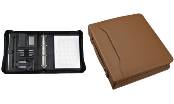 Alassio Ringbuchmappe "OSI", A4, Lederimitat, schwarz (5317685) - 2