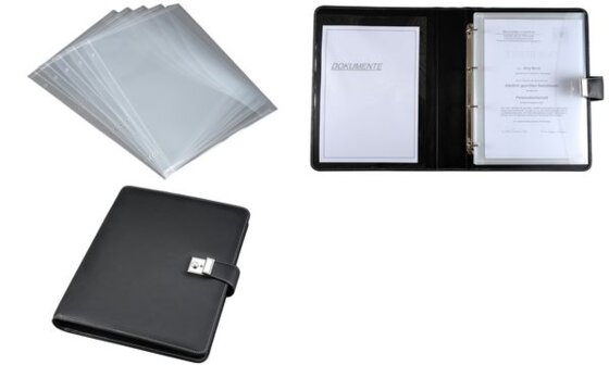 Alassio Dokumentenmappe, DIN A4, Lederimitat, schwarz (5317689) - 2