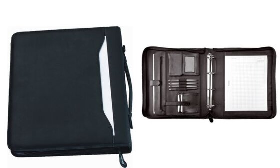 Alassio Ringbuchmappe "AREZZO", A4, Leder, schwarz (5317695) - 2