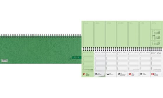 Glocken Tischkalender "Querterminbuch", 2019, grün (6280079) - 2