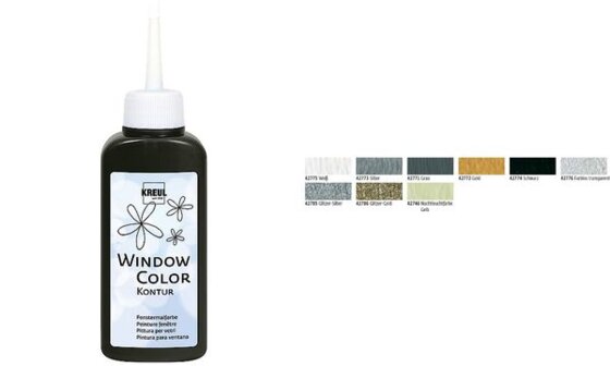 KREUL Window Color Konturenfarbe, glitzer-gold, 80 ml (57600295) - 2