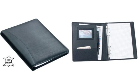 Alassio Ringbuchmappe "BENACO", DIN A5, Nappa-Leder, schwarz (59447822) - 2