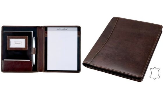 Alassio Schreibmappe "MONACO", A5, Leder, dunkelbraun-antik (59447939) - 2