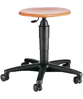 Drehhocker m.Rollen Buche natur Sitz-H.420-550mm TOPSTAR - 2