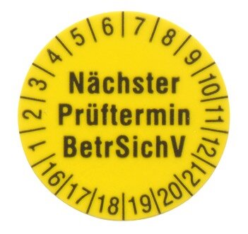 Beha Pruefplakette 15mm rund Unitest (VPE=250Stk.) 1238