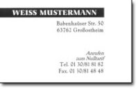 agipa Visitenkarten, 85 x 54 mm, weiß, 285 g/qm (66000388)