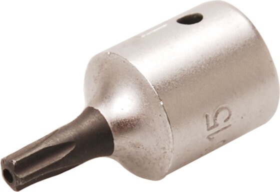 Bit-Einsatz Antrieb Innenvierkant 6,3 mm (1/4") TS-Profil (für Torx Plus) mit Bohrung TS15
