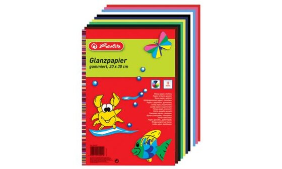 herlitz Glanzpapier, 200 x 300 mm, Inhalt: 10 Blatt (244418)