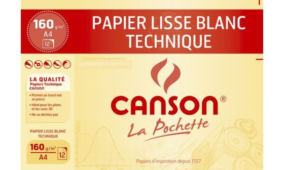 CANSON technisches Zeichenpapier, DIN A4, 160 g/qm, weiß (5297364)