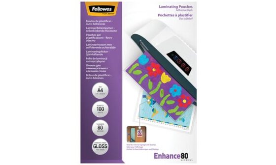 Fellowes Laminierfolientasche, selbstklebend, A4, 250 mic (5328901) - 1