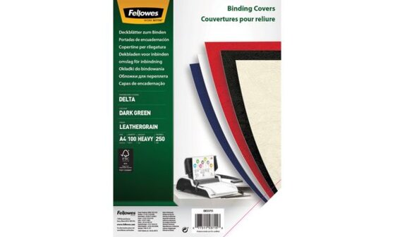 Fellowes Deckblatt Delta, Lederstruktur, DIN A3, schwarz (5353744)