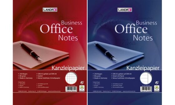 LANDRÉ Kanzleipapier, DIN A3/DIN A4, liniert/Rand (5400346)