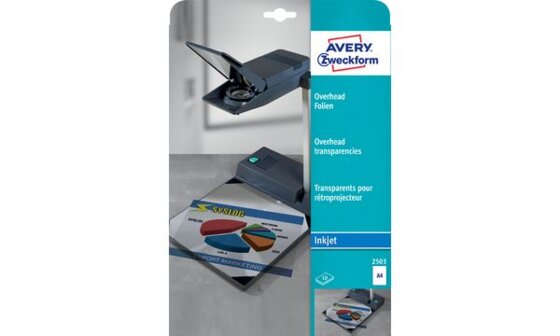 AVERY Zweckform Inkjet OHP-Folien, A4, klar, Stärke 0,11 mm (7202504)