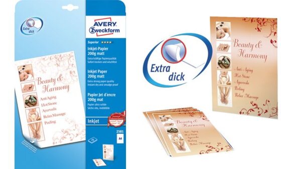 AVERY Zweckform Inkjet-Papier, DIN A4, 170 g/qm, weiß (7202583)