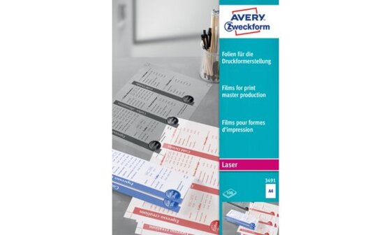 AVERY Zweckform Laser-Folie A4, zur Druckformerstellung (7203491)
