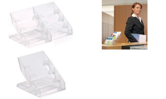 DURABLE Visitenkarten-Aufsteller, Hartplastik, mit 4 Fächern (9243919)