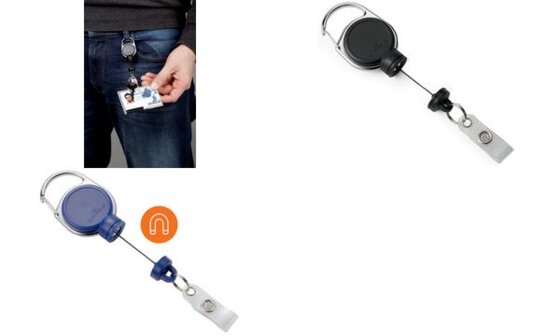 Ausweishalter ext.Stark-mit Druckknopfschlaufe Band-L.600mm blau DURABLE - 1
