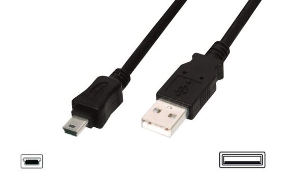 DIGITUS USB 2.0 Mini Kabel, USB-A - 5 Pol Mini USB-B, 1,8 m (11005462)