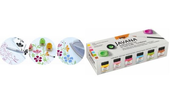 KREUL Javana Stoffmalfarben für helle Stoffe Set Trendfarben 6 x 20 ml