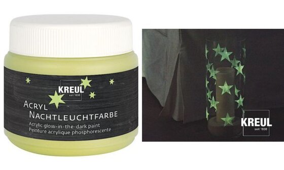 KREUL Acryl-Nachtleuchtfarbe, 150 ml, gelb (57601871)