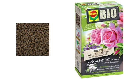 COMPO BIO Rosen Langzeit-Dünger mit Schafwolle, 2 kg (60010085)