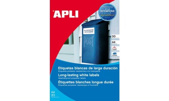 agipa Wetterfeste Folien-Etiketten, 105 x 148 mm, weiß (66000254)