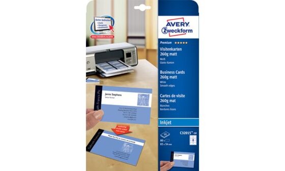 AVERY Zweckform Premium Visitenkarten, glänzend (72320281)