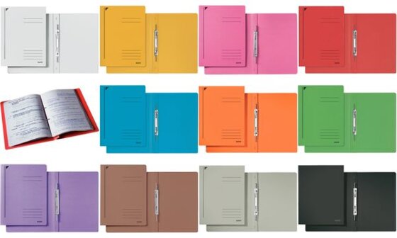 LEITZ Spiralhefter, DIN A4, Colorspankarton, weiß (80304001) - 1