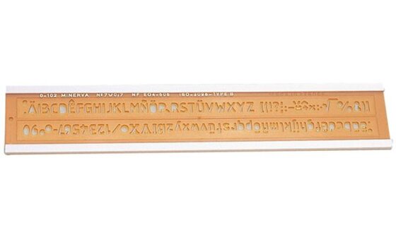 MINERVA Schriftschablone, Schrifthöhe: 7 mm (334686700) - 1