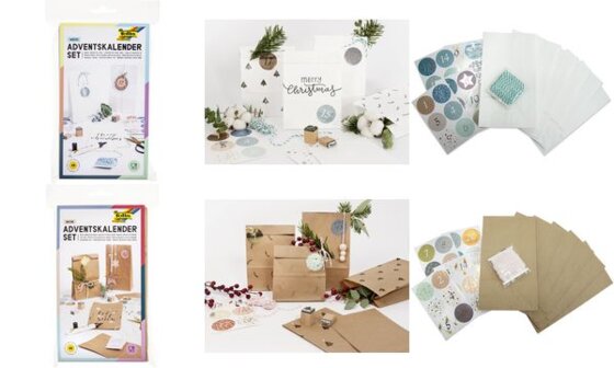folia Adventskalender "Papiertüten natur", braun (57906209)