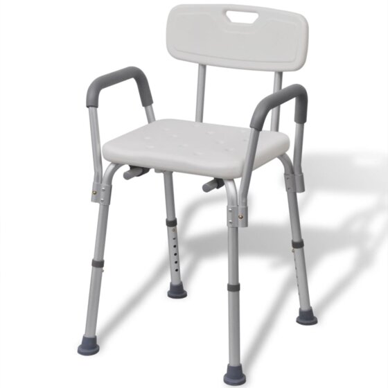 Aluminium Duschstuhl Badestuhl Duschhocker weiß - 1