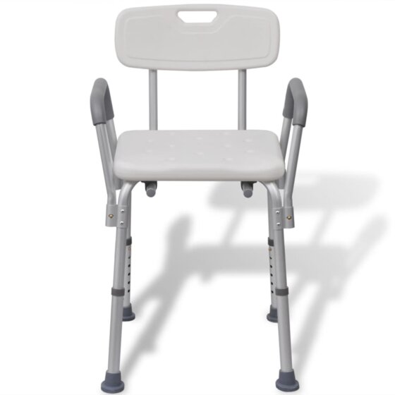 Aluminium Duschstuhl Badestuhl Duschhocker weiß - 3